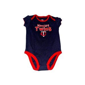 Minnesota Twins Baby Bodysuit  0/3M MLB Genuine Merchandise Navy/Red Cotton